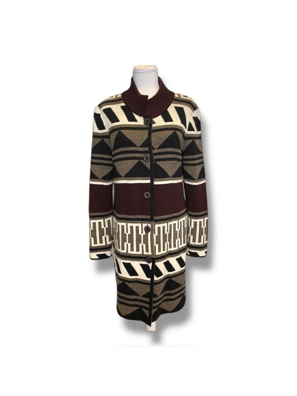 GiGiO Italy Southwest Geometric Knit Cardigan Coat Sweater Jacket Women’s XL